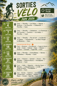 Lire la suite à propos de l’article 🚲 Parcours juin 2026 🚲